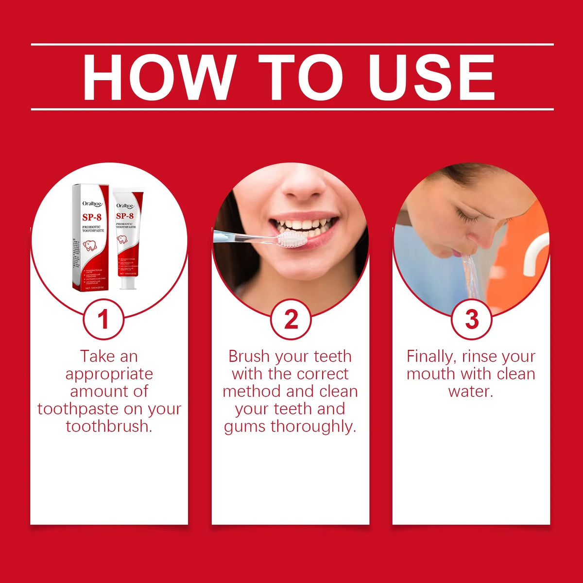 Sp-8 Probiotic Toothpaste - Brightening Mint, Fresh Breath, Deep Cleaning, Removes Plaque & Stains