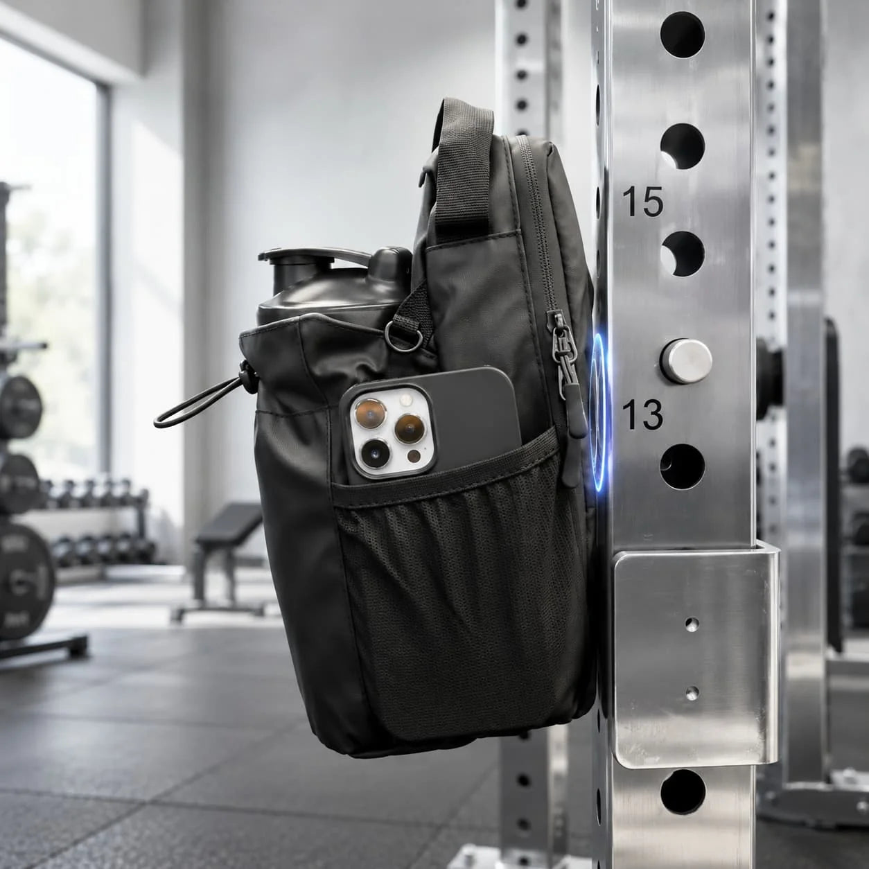 Magnetic Gym Bag – Hands-Free Rack Mount Sling Bag